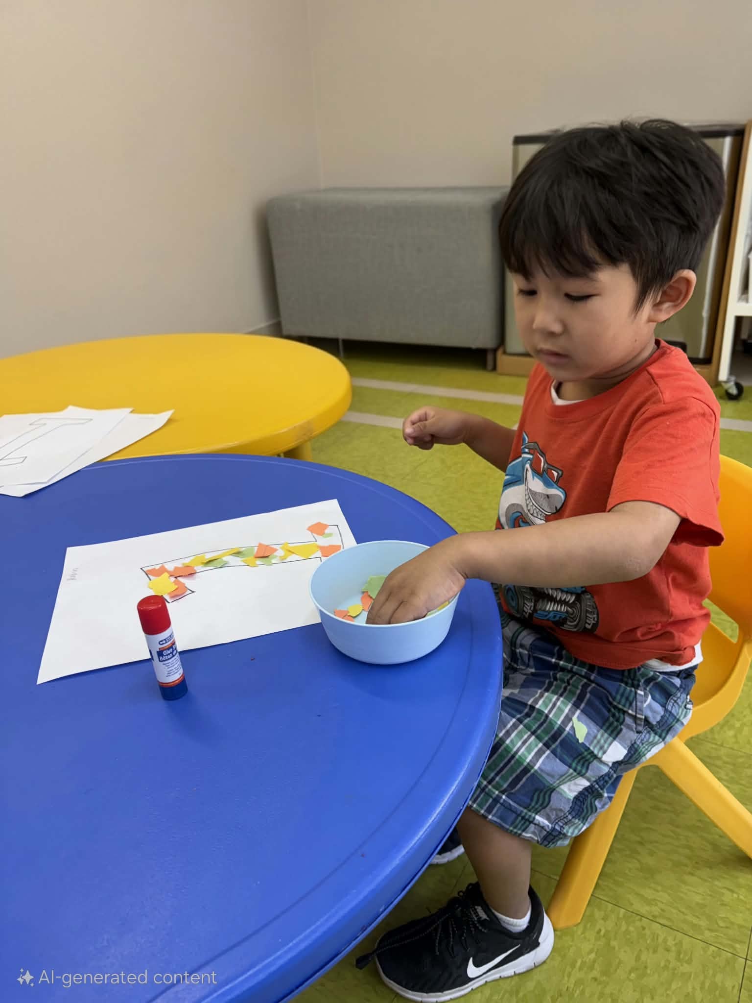 Enfant en activité créative
